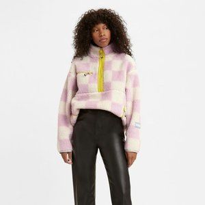 LEVI’S Monty Sherpa Pullover Plaid Jacket Lilac